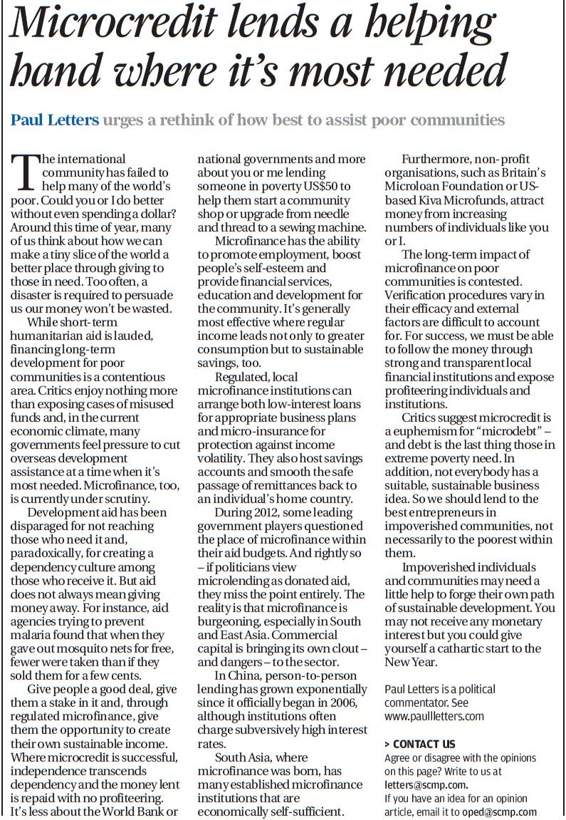 Microfinance: New Year's Resolution