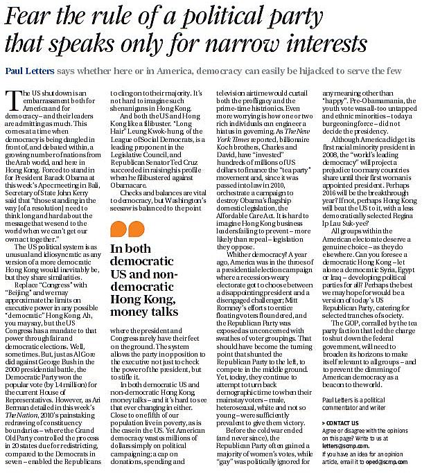 US shuts down democracy